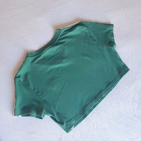 SOLD Adidas Green 3 Stripe Crop Top Baby Tee - Picture 4 of 4